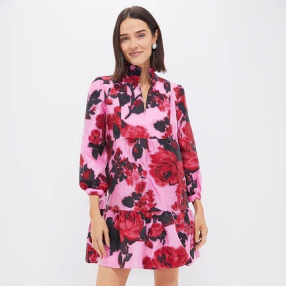 Tuckernuck Cerise Blossom Jacquard Palmerston Dress Nwt